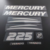 3D resin domed chrome Mercury Verado 225hp outboard decals