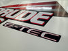 Evinrude 200hp ETEC/E-TEC HO stars & stripes outboard engine decals/sticker kit - blue cowl