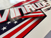 Evinrude 200hp ETEC/E-TEC HO stars & stripes outboard engine decals/sticker kit - blue cowl