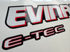 Evinrude 40hp ETEC / E-TEC outboard engine decals/sticker kit - BLUE cowl