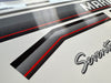 Mariner 75hp 2 stroke clamshell outboard decals/sticker kit