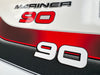 Mariner 90hp 2 stroke wraparound outboard decals/sticker kit