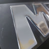 Pair of 3D resin domed chrome Mercury sticker/decals