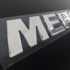 3D resin domed chrome Mercury Outboard Decals - pair