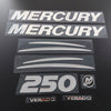 3D resin domed chrome Mercury Verado 250hp outboard decals