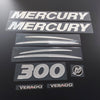 3D resin domed chrome Mercury Verado 300hp outboard decals