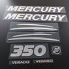 3D resin domed chrome Mercury Verado 350hp outboard decals