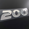 3D resin domed chrome Mercury Verado 200hp outboard decals