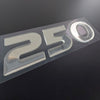 3D resin domed chrome Mercury Verado 250hp outboard decals