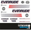 Evinrude 135hp Ficht Ram Injection outboard engine decals/sticker kit (white cowl)