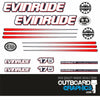 Evinrude 175hp DI outboard engine decals/sticker kit (blue cowl)
