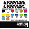 Pair of vinyl cut Evinrude decals