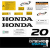 Honda BF20 20hp 4 stroke outboard engine decals/sticker kit (2013 onwards)