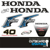 Honda BF40 40hp Programmed Fuel Injection 4 stroke outboard engine decals/sticker kit