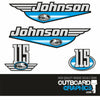 Johnson 115hp two stroke outboard engine decals/sticker kit (blue design)