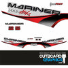 Mariner 25hp Bigfoot outboard engine decals/sticker kit