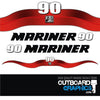 Mariner 90hp 2 stroke outboard decals/sticker kit