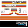 Mariner 90hp 2 stroke rainbow clamshell outboard decals/sticker kit
