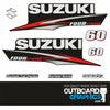 Suzuki DF60 60hp four stroke outboard engine decals/sticker kit - post 2010
