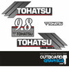 Tohatsu 9.8hp 2 stroke (2003) outboard engine decals/sticker kit