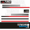 Yamaha 140hp V4 Precision Blend two stroke outboard engine decals/sticker kit