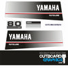 Yamaha 80hp autolube outboard engine decals/sticker kit – black
