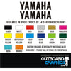 Pair of vinyl cut Yamaha decals