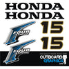Honda BF15 15hp 4 stroke outboard engine decals/sticker kit