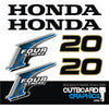 Honda BF20 20hp 4 stroke outboard engine decals/sticker kit