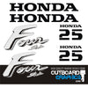 Honda 25hp 4 stroke outboard engine decals/sticker kit