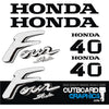 Honda 40hp 4 stroke outboard engine decals/sticker kit