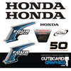 Honda BF50 50hp Programmed Fuel Injection 4 stroke outboard engine decals/sticker kit