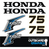 Honda BF75 75hp 4 stroke outboard engine decals/sticker kit
