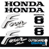 Honda 8hp 4 stroke outboard engine decals/sticker kit