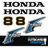Honda BF8 8hp 4 stroke outboard engine decals/sticker kit