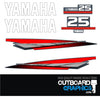 Yamaha 25hp two stroke outboard engine decals/sticker kit