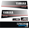 Yamaha 40hp autolube outboard engine decals/sticker kit – black