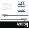 Yamaha 50hp High Thrust 4 stroke outboard engine decals/sticker kit