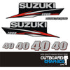 Suzuki DF40 40hp four stroke outboard engine decals/sticker kit - post 2010