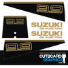 Suzuki DT9.9 9.9hp two stroke outboard engine decals/sticker kit - black/gold