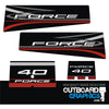Mercury Force 40hp outboard decals/sticker kit - black design