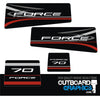 Mercury Force 70hp outboard decals/sticker kit - black design