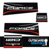 Mercury Force 120hp outboard decals/sticker kit – black design