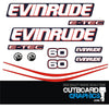 Evinrude 60hp ETEC / E-TEC outboard engine decals/sticker kit - BLUE cowl