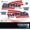 Evinrude 200hp ETEC / E-TEC HO outboard engine decals/sticker kit – white cowl