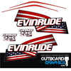 Evinrude 225hp ETEC/E-TEC HO stars & stripes outboard engine decals/sticker kit - blue cowl
