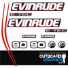Evinrude 90hp ETEC / E-TEC outboard engine decals/sticker kit - BLUE cowl