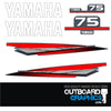 Yamaha 75hp two stroke outboard engine decals/sticker kit