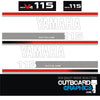 Yamaha 115hp V4 two stroke outboard engine decals/sticker kit