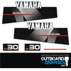 Yamaha 30hp autolube outboard engine decals/sticker kit